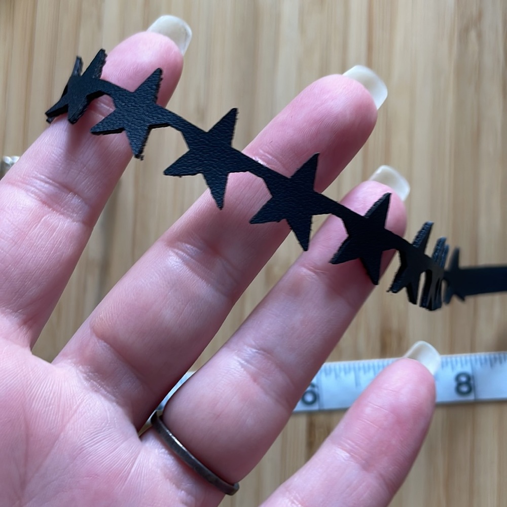 Black Leather Star Choker